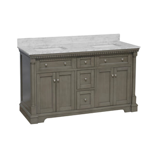 sydney 60 inch weathered gray bathroom vanity carrara marble countertop