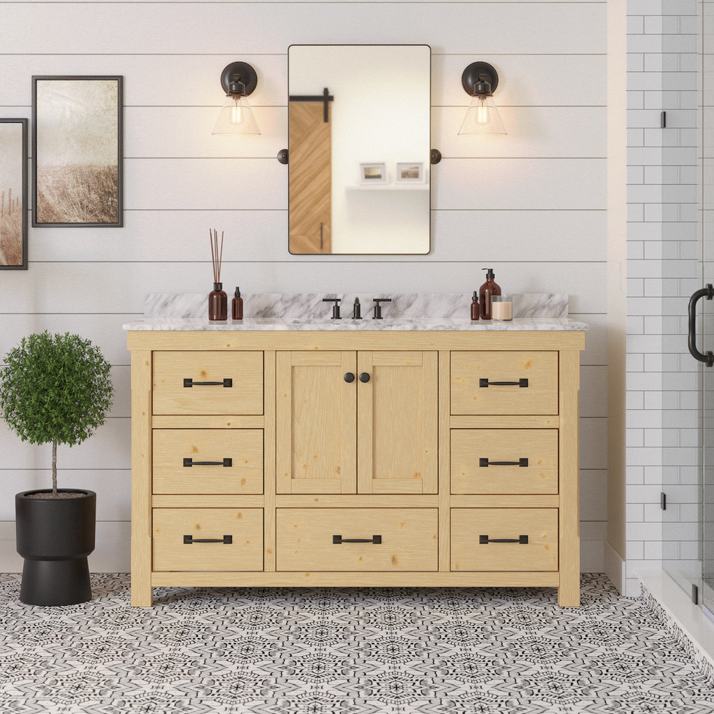 Rustic Single Sink Bathroom Vanity Handmade Modern Bathroom Vanity,
