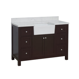 Yorkshire 48-inch Farmhouse Vanity with Engineered Marble Top