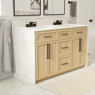 Palisade 60-inch Double Bathroom Vanity with Engineered Marble Top