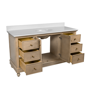 Bella 60-inch Single Vanity with Engineered White Top