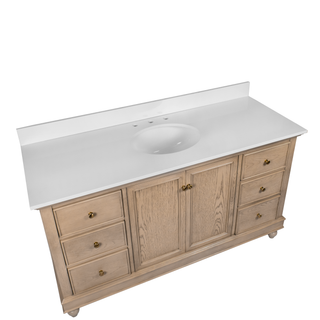 Bella 60-inch Single Vanity with Engineered White Top
