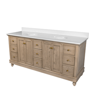 Bella 72-inch Double Vanity with Engineered White Top