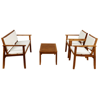 Sunnyside 4-Piece Outdoor Patio Furniture Set in Solid Acacia Wood