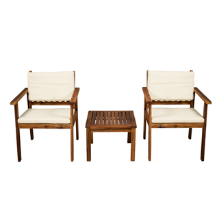 Sunnyside 3-Piece Outdoor Patio Furniture Set in Solid Acacia Wood