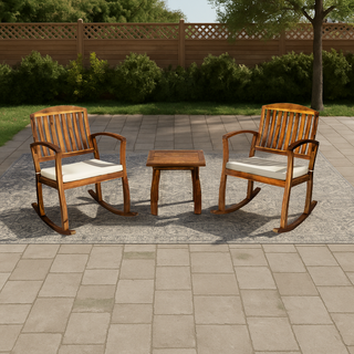 Suncrest 3-Piece Outdoor Patio Rocking Chair Set