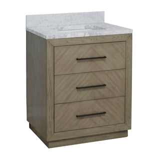 avery 30 inch gray oak bathroom vanity carrara marble countertop