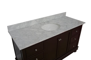Bella 60-inch Single Vanity with Carrara Marble Top