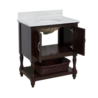 Beverly 30-inch Vanity with Carrara Marble Top