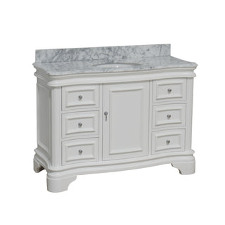 katherine 48 inch white bathroom vanity carrara marble countertop