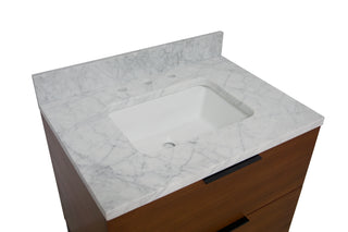 Mia 30-inch Vanity with Carrara Marble Top