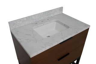 Mia 36-inch Vanity with Carrara Marble Top