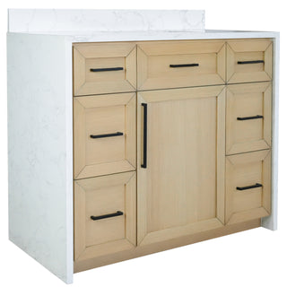 palisade 42 inch blonde bathroom vanity engineered marble countertop