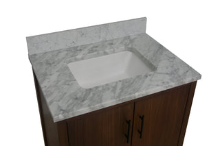 California 30-inch Vanity with Carrara Marble Top