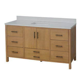 California 60-inch Single Vanity with Matte White Top