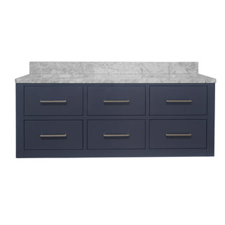 Helsinki 60-inch Double Floating Vanity with Carrara Marble Top