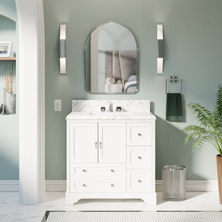 Madison 36-inch Vanity with Carrara Marble Top