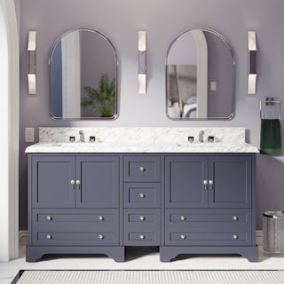 Madison 72-inch Double Vanity with Carrara Marble Top