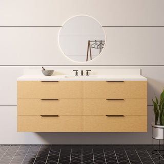 Oslo 60-inch Floating Single Vanity with Matte White Top