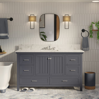 Paige 60-inch Single Vanity with Carrara Marble Top