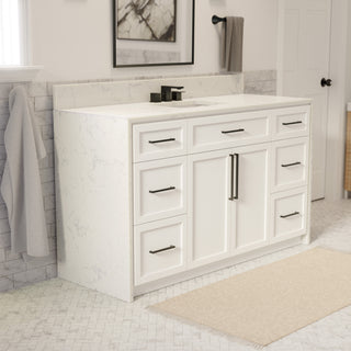 Palisade 60-inch Single Bathroom Vanity with Engineered Marble Top