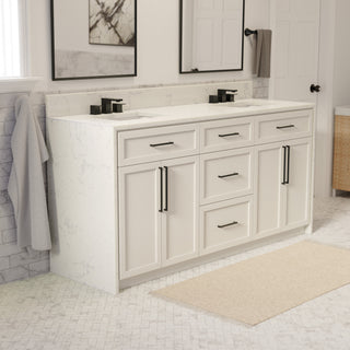 Palisade 72-inch Double Bathroom Vanity with Engineered Marble Top