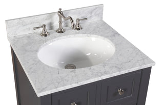 New Yorker 24-inch Vanity with Carrara Marble Top