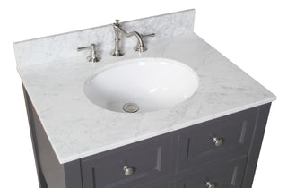 New Yorker 30-inch Vanity with Carrara Marble Top