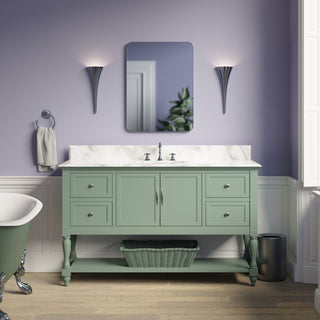 Beverly 60-inch Single Vanity with Carrara Marble Top