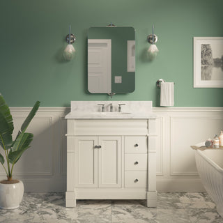 Westminster 36-inch Vanity with Carrara Marble Top