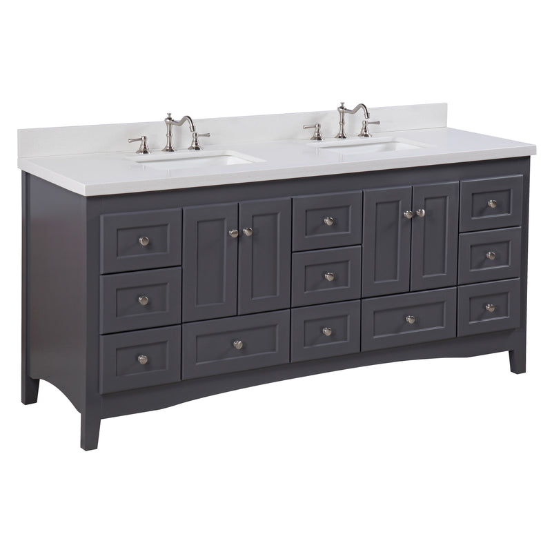 72-inch Double Bathroom Vanities | Solid Wood Construction ...