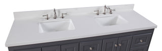 Abbey 72" Gray Double Bathroom Vanity Quartz Top - Countertop
