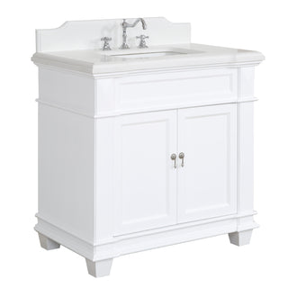 Elizabeth 36" White Bathroom Vanity with Quartz Top
