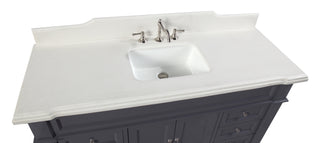 Elizabeth 60" Charcoal Gray Bathroom Vanity with Quartz Top - Countertop