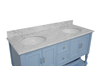 Beverly 60-inch Double Vanity with Carrara Marble Top