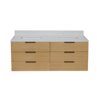 Oslo 60-inch Floating Double Vanity with Matte White Top