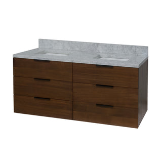 Oslo 60-inch Floating Double Vanity with Carrara Marble Top