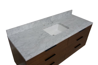 Oslo 60-inch Floating Single Vanity with Carrara Marble Top