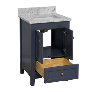Abbey 24-inch Vanity with Carrara Marble Top