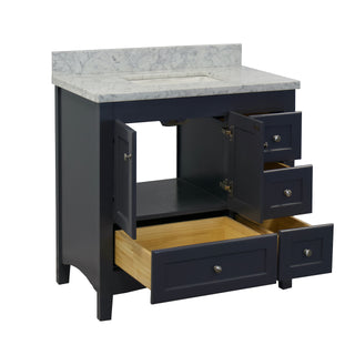 Abbey 36-inch Vanity with Carrara Marble Top