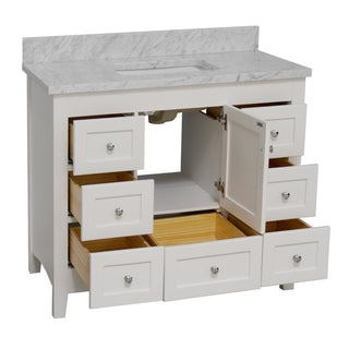 Abbey 42-inch Vanity with Carrara Marble Top