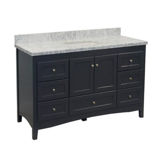Abbey 60-inch Single Sink Charcoal Gray Bathroom Vanity Front