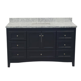Abbey 60-inch Single Sink Charcoal Gray Bathroom Vanity Front