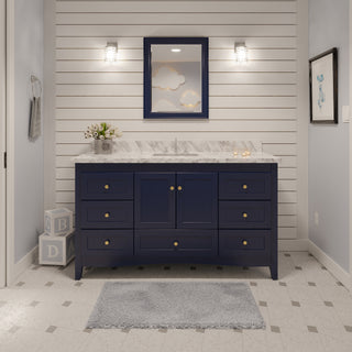 Abbey 60-inch Single Vanity with Carrara Marble Top
