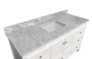 Abbey 60-inch Single Vanity with Carrara Marble Top
