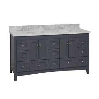 Abbey 72-inch Double Vanity with Carrara Marble Top