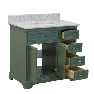 Aria 36-inch Vanity with Carrara Marble Top