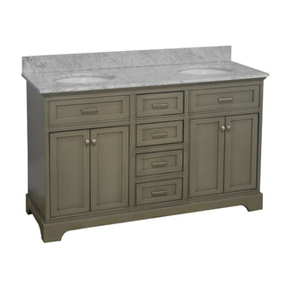 aria 60 inch weathered gray bathroom vanity carrara marble countertop