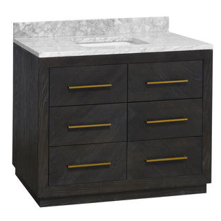 avery 42 inch dark oak bathroom vanity carrara marble countertop