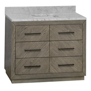 avery 48 inch gray oak bathroom vanity carrara marble countertop